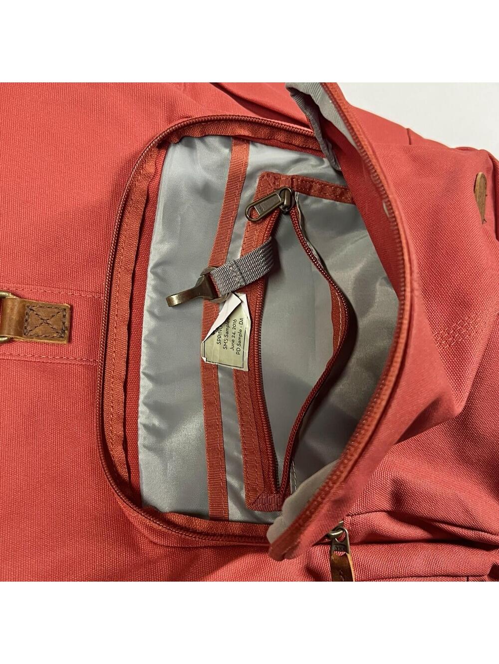 Timberland Roll Top Backpack Salesman Sample Burnt Red Orange Rare Bag - Picture 11 of 15